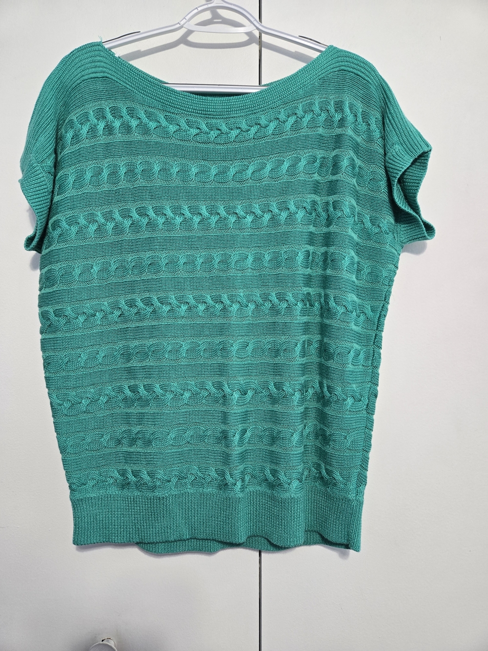 Lauren Ralph Lauren Cable Knit Dolman Sweater Top Green Size Large